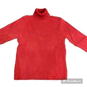 lAUREN RALPH LAUREN Red/Maroon Ribbed Turtleneck Size XL
